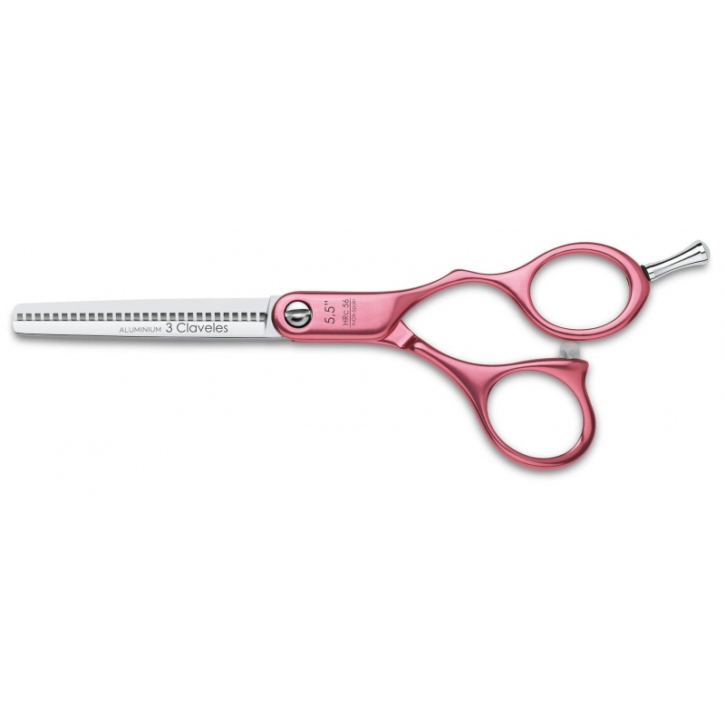 tijera_peluquero_dur_es_28 TIJERA DURALUMINIO ROSA ESCULPIR 5,5" - Imagen 1