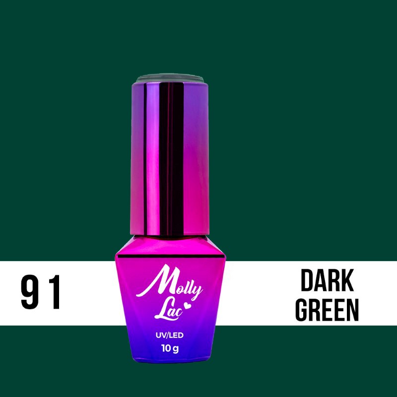 ML01091-Esmalte-Semipermanente-Molly-Lac-Dark-Green-10-091-01 MOLLY LAC SEMIPERMANENTE GREEN PARTY 91 DARK GREEN 10 ML. - Imagen 1