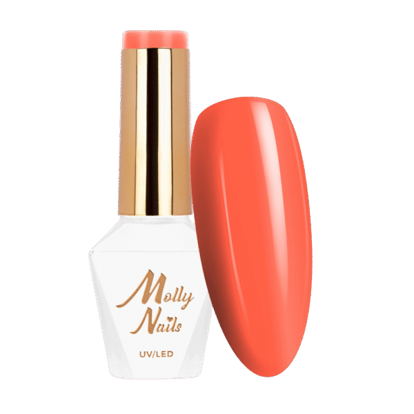 MOLLY LAC SEMIPERMANENTE POWER FLOWER 721 ORANGE VELVET HEMA/DI HEMA FREE  8 GR.